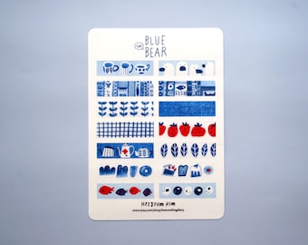 Blue the Bear Clear A6 Sticker - Washi tape stlye - Bullet journal, planner sticker