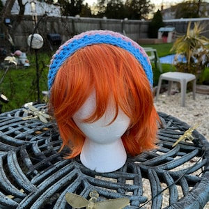 Crocheted Trans Flag Beanie