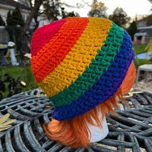 Crocheted General Pride Flag Beanie