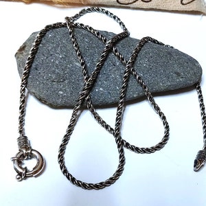 Men Sterling Silver 925 Round Byzantine Chain Bracelet or Necklace Oxidized Vintage style 2.5mm/Handmade Stacking Layered Day Choker for Him