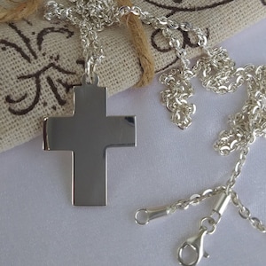 Cross Pendant Necklace for Men and Women Silver 950/Cross Amulet in Chain or Leather/Orthodox Symbol of Christianity/Religius theme Pentatif
