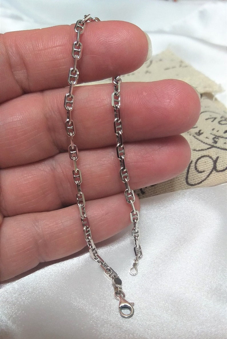 Mariner Anchor Chain Silver 925 Νecklace or Βracelet/Classic Nautical Vintage Gift for him/Man Pocket Watch Chain/Unisex Collar Chain 