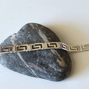 Ancient Greek Mythology Link Bracelet Gold-plated Silver 925, Meander Greece Signet Key Gift Jewelry image 12