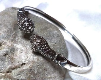 Lion Head Cuff Bracelet Silver 925/unisex Ancient Greek