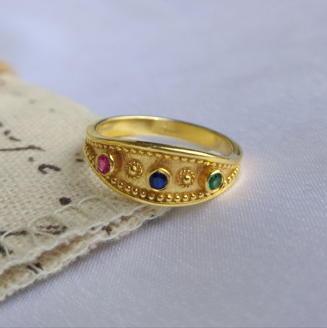 Bague en argent Sterling 925 avec pierres précieuses grenat à facettes