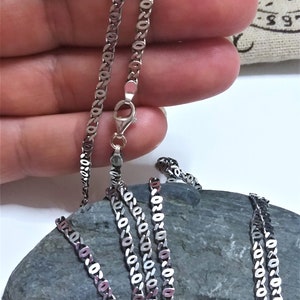 Keltische Schriftrolle Kette Halskette & Armband oxidiertes Silber 925 / Glied kubanische Vintage-Stil Kette Geschenk für Ihn / antike Stil Männer Kette für Anhänger