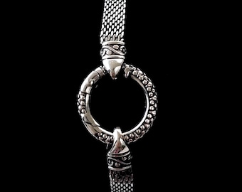 Silver 925 Bismark Chain, Stacking Discreet Flat Link Dainty Layered Dominant Collar