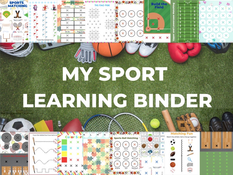 Learning Binder Printable Activities Sport Learning Binder Etsy