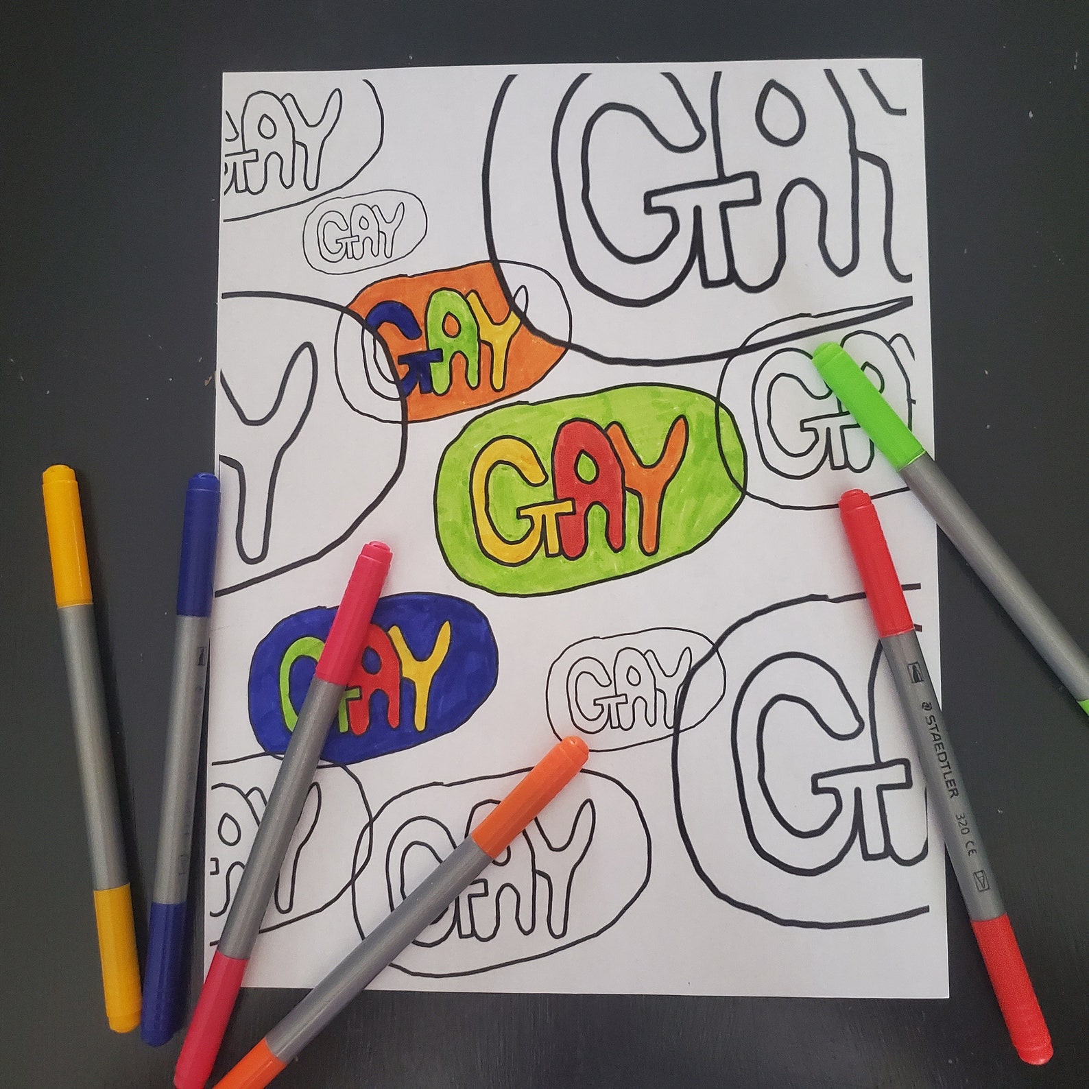 Gay Coloring Page Download Etsy - Il 1588xN.2425974681 7rbt