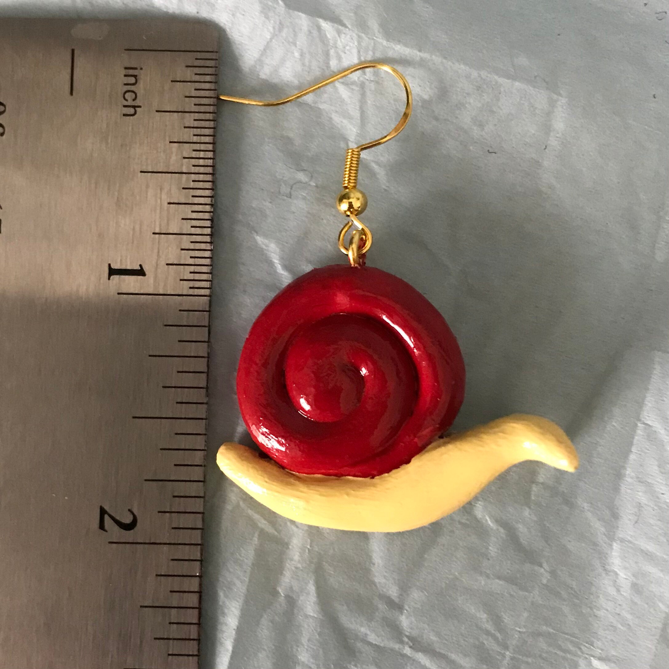 Handmade 3D Snail Earrings Cottage Core Polymer Clay Dangle Etsy