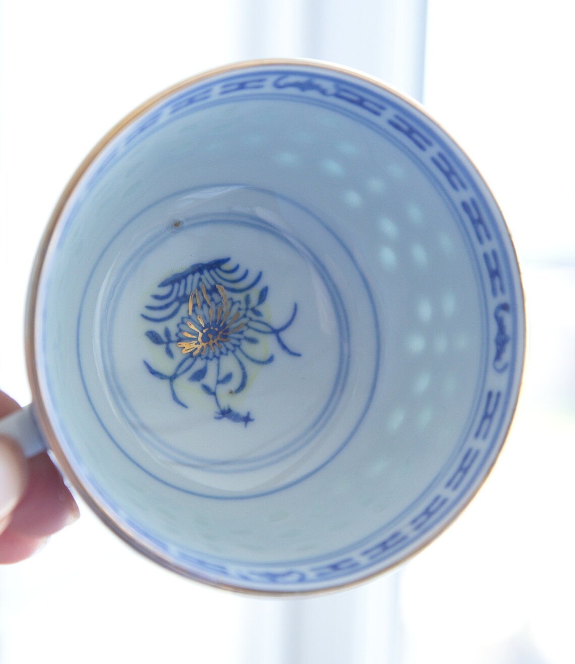 Vintage tea set Chinese Rice grain porcelain Teapot with 2 Etsy