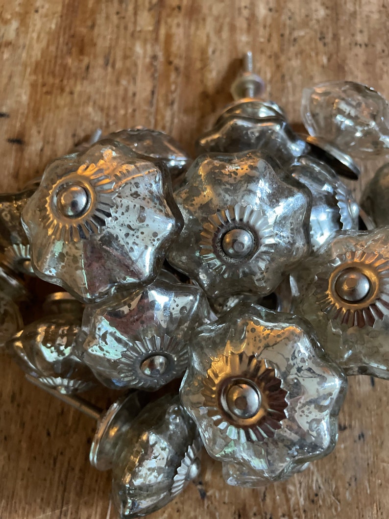 Mercury Glass Drawer &/ or Closet Knobs Etsy