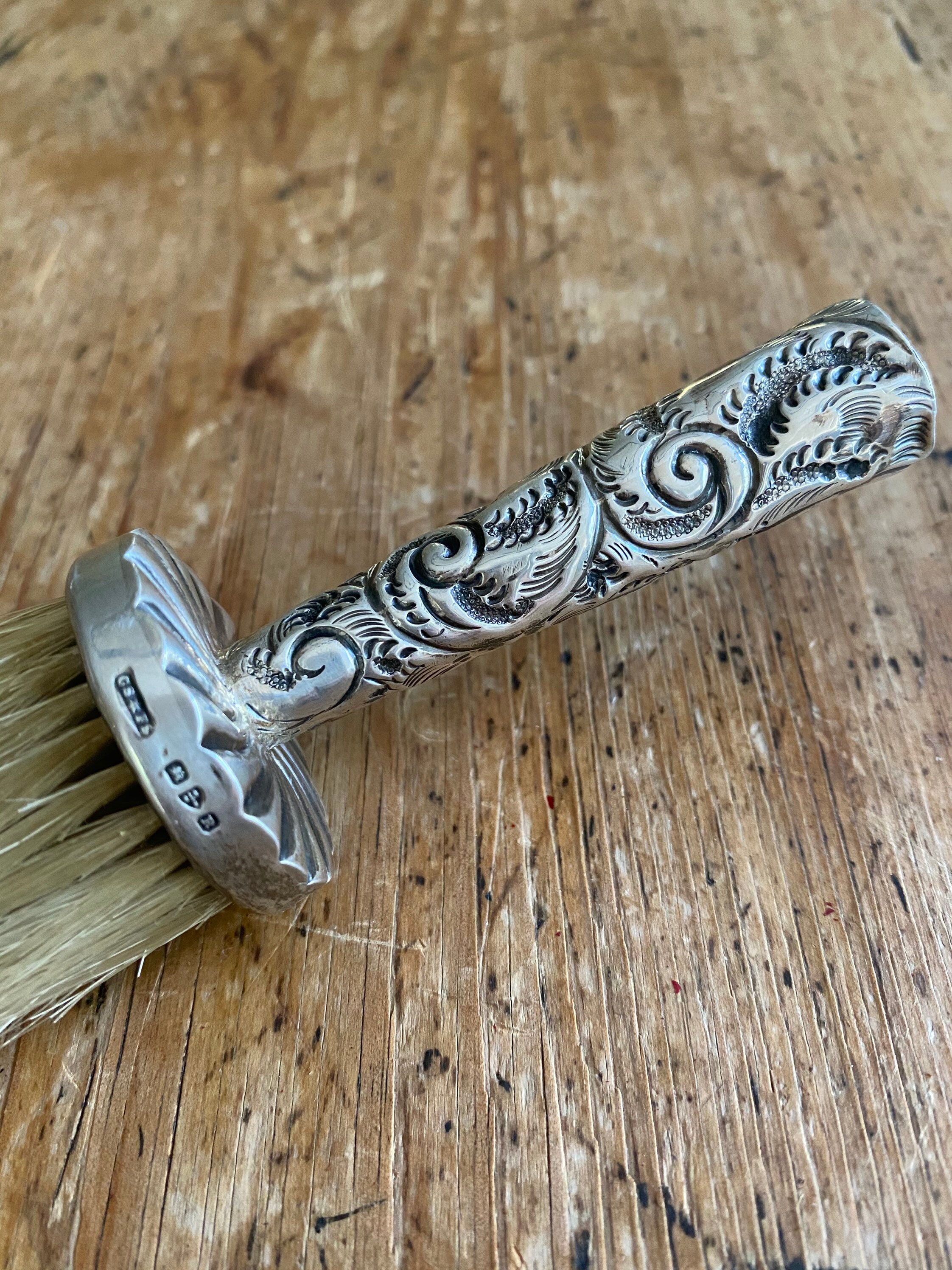 Antique 1866 Sterling Silver Barber Brush Manufactured by Etsy