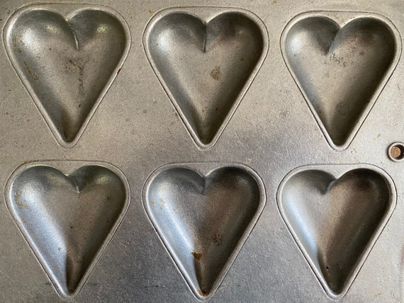 Vintage Wilton Pewter Heart Mold Pan Etsy