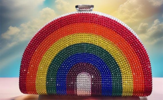 Rhinestone Rainbow clutch