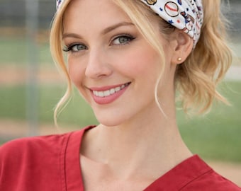 BASEBALL SEASON Knot Headband, Baseball Lover Headband, Baseball Lover Gift, Teacher Gift, Sports Headband, Game Day Headband, Work Headband
