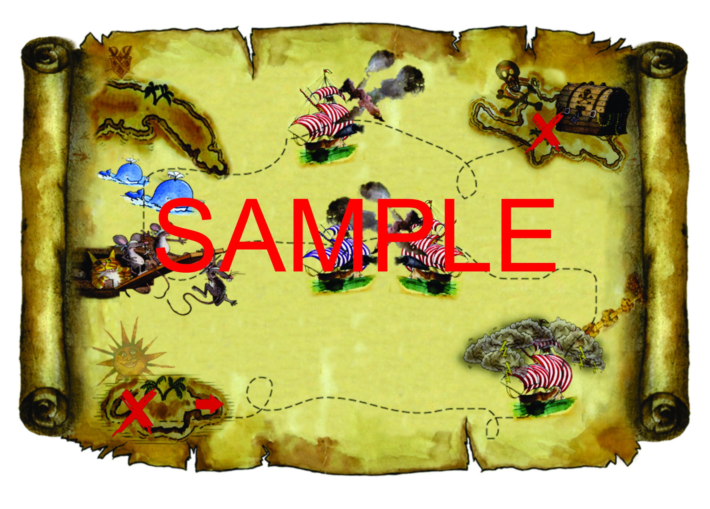 PDF Printable Pirate Map and Extras - Etsy
