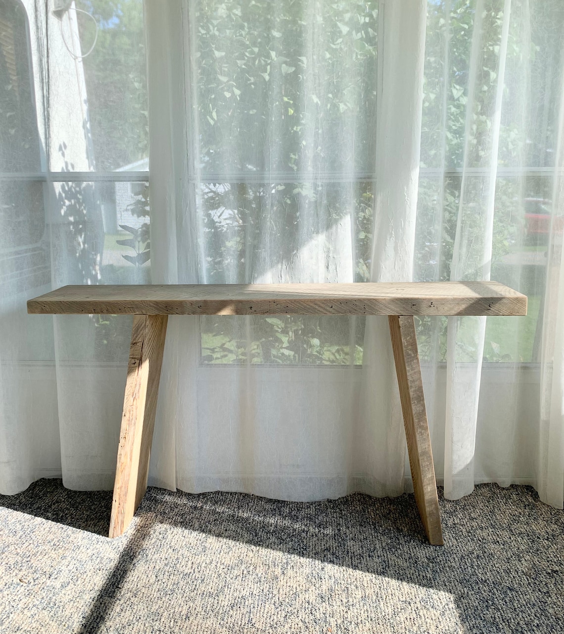 Modern Angled Legs Wood Console Table Etsy