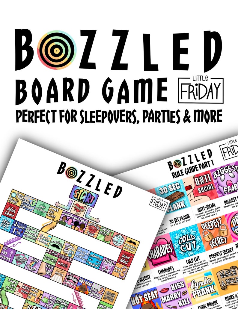 Bozzled Board Game INSTANT DOWNLOAD Teens Sleepovers Etsy