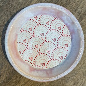 Handmade ceramic plate with hearts design | gift for her | birthday gift | housewarming gift