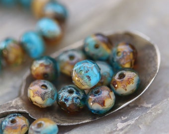 Perle Di Vetro Vintage Rotonde Opache Blu Turchese 5 Mm Made In Japan (20) VGB157 - Foto 7