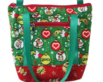 The Grinch and Friends Zippered Convertible Crossbody and Tote Bag