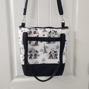 Mickey and Minnie in Paris Tote and Crossbody Bag