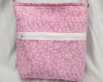 Spring Floral Crossbody Bag with Adjustable Strap