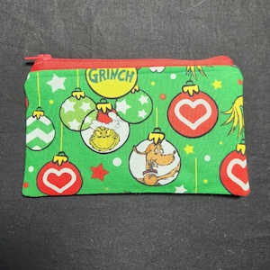 Monedero pequeño con cremallera de El Grinch