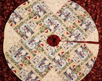 Reversible Snowman Christmas Tree Skirt 45" for 6 foot tree