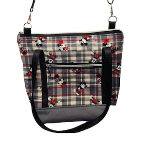 Bolso de mano y bandolera convertible con cremallera de Mickey y Minnie Mouse
