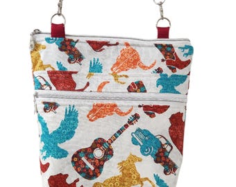 Southwest Sunset Crossbody Bag with Adjustable Strap