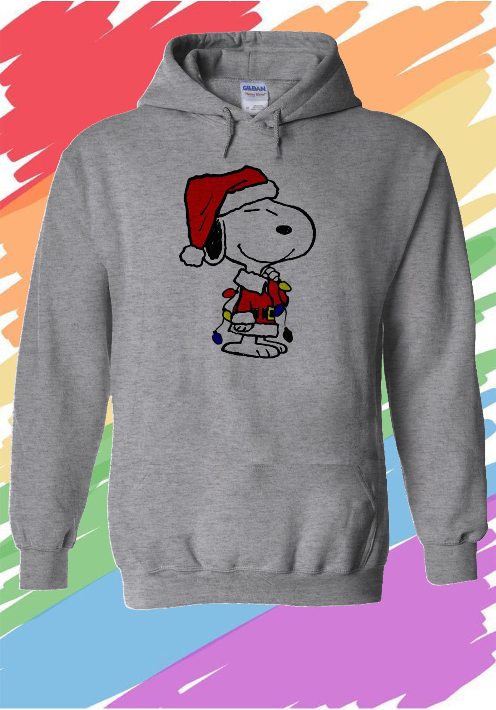 Snoopy Christmas Santa Xmas Hoodie Sweatshirt Pullover Winter Etsy