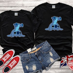 Disney Lilo & Stitch Ohana Stitch Lovers T-shirt Tshirt T shirt Top Men Women Ladies Gildan S-M-L-XL-XXL-3XL-4XL-5XL Unisex V59