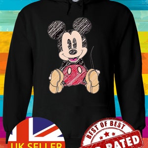 Disney Mickey Minnie Mouse Chilling Vintage Hoodie Sweatshirt Pullover Winter Men Women Ladies Gildan S-M-L-XL-XXL-3XL-4XL-5XL Unisex V194