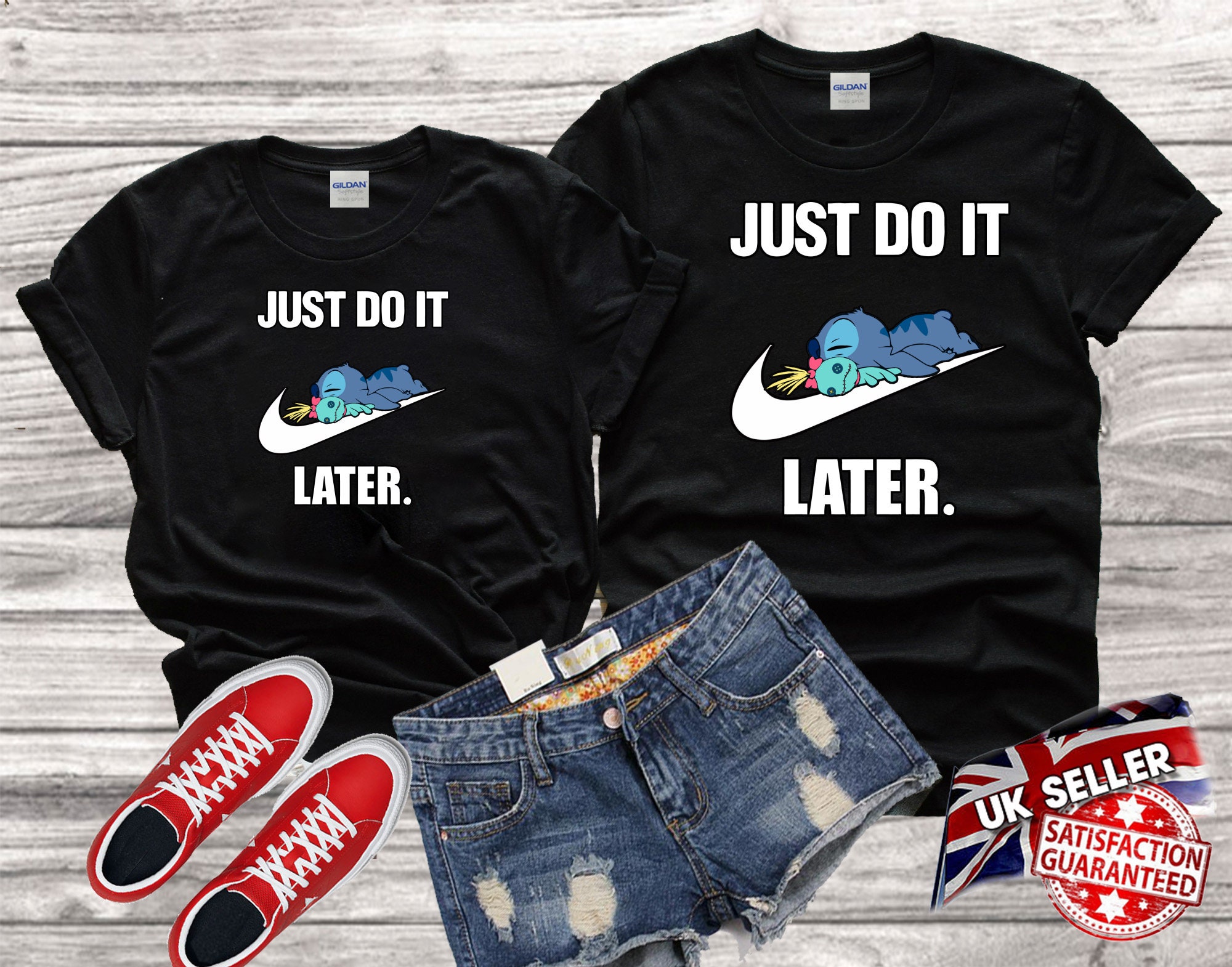 Disney Maschen Lilo & Maschen Lazy do it Later Tshirt Disney Maschen Lilo & Maschen Lazy do it Later Tshirt