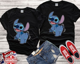 Disney point Lilo - Stitch Ohana Stitch amoureux Meilleur cadeau Tshirt Top Hommes Femmes Gildan S-M-L-XL-XXL-3XL-4XL-5XL Unisex V58