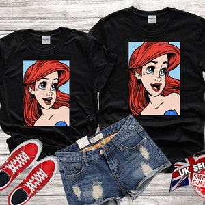 Disney Ariel The Little Mermaid Princess Family cute trendy Tshirt Top Men Women Ladies Gildan S-M-L-XL-XXL-3XL-4XL-5XL Unisex V573