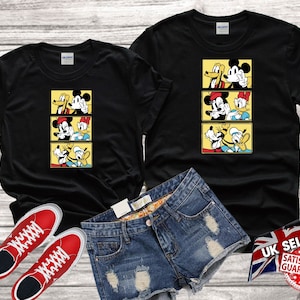Disney Mickey Minnie Mouse Donald Duck family comic funny present Tshirt Top Men Women Ladies Gildan S-M-L-XL-XXL-3XL-4XL-5XL Unisex V469