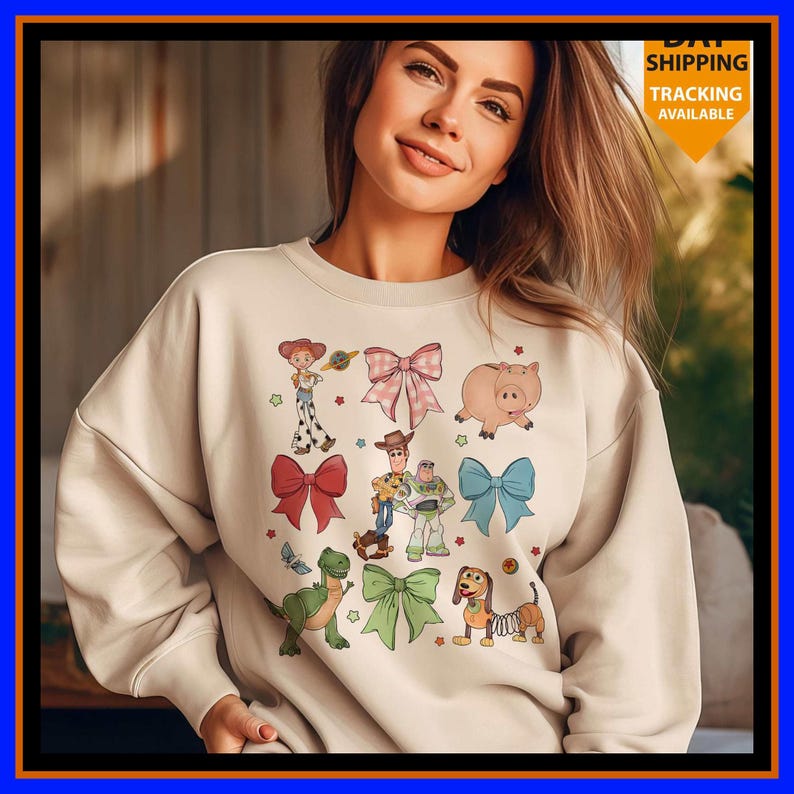 Toy Story Jessie Bow Sweatshirt - Girls T-Shirt Tshirt T Shirt Hoodie Unisex Men Women Kids (S-5XL) | Gildan Top for Boys & Girls | SL264 image 1