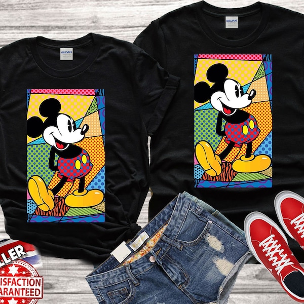 Disney Mickey Minnie Mouse Vintage Family Funny Cute Tshirt Top Men Women Ladies Gildan S-M-L-XL-XXL-3XL-4XL-5XL Unisex V187