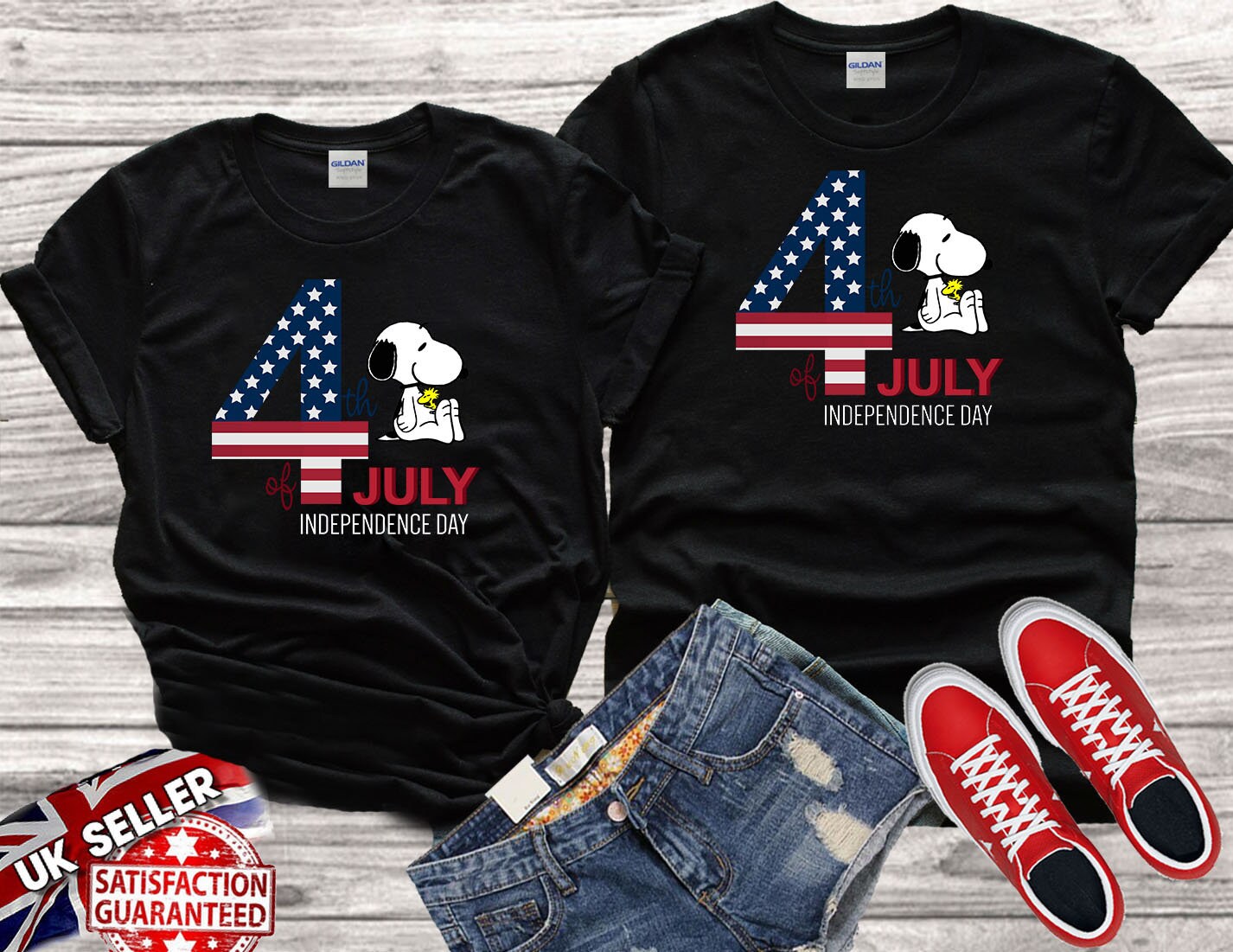 Snoopy Happy 4th July Independence Day American Flag Tshirt  Etsy UK