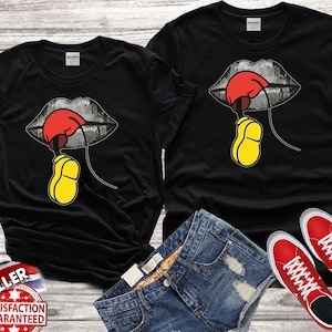 Disney mickey Minnie mouse Lips Family cute Tshirt Top Men Women Ladies Gildan S-M-L-XL-XXL-3XL-4XL-5XL Unisex V290