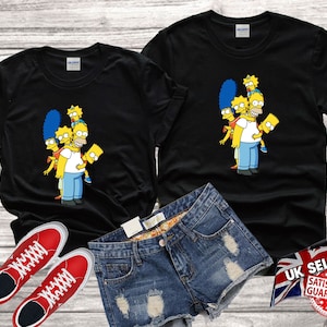 Amantes do filme todos os personagens a família simpsons engraçado melhor presente camiseta topo masculino feminino senhoras gildan S-M-L-XL-XXL-3XL-4XL-5XL unissex v340