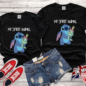 Disney stitch my spirit animal is stitch quotes Tshirt Top Men Women Ladies Gildan S-M-L-XL-XXL-3XL-4XL-5XL Unisex V317