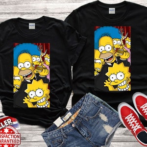 Amantes Película Todos los personajes Los Simpsons Familia Divertido Mejor regalo Camiseta Top Hombres Mujeres Damas Gildan S-M-L-XL-XXL-3XL-4XL-5XL Unisex V72