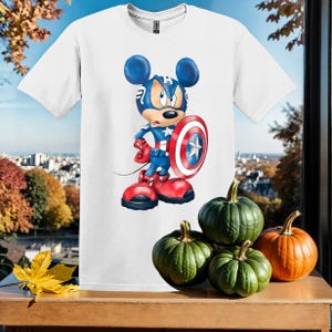 Disney Captain America Mickey T-shirt T-shirt T-shirt Hoodie Unisex Mannen Vrouwen Kinderen (S-5XL) | Gildan-top voor jongens en meisjes SY115