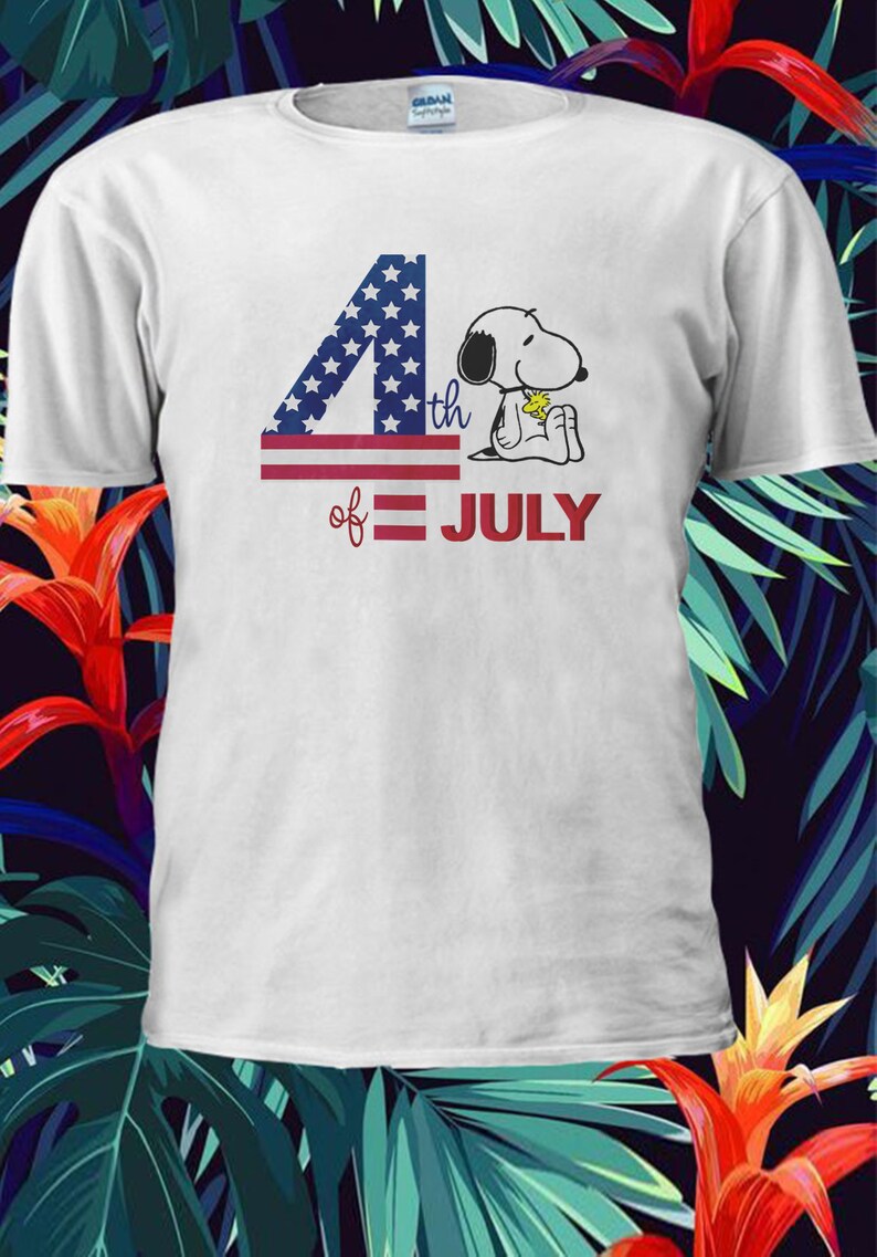 Snoopy Happy 4th July Independence Day American Flag Tshirt  Etsy UK