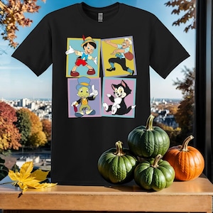 Vintage Disney Pinokkio T-shirt T-shirt T-shirt Hoodie Unisex mannen vrouwen kinderen (S-5XL) | Gildan-top voor jongens en meisjes SY835