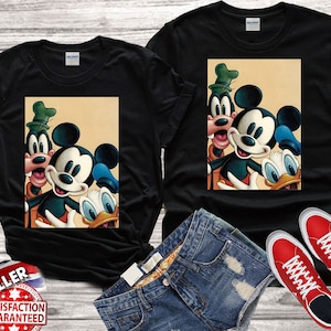Disney Mickey Mouse Goofy Donald Duck vintage Family Best gift Tshirt Top Men Women Ladies Gildan S-M-L-XL-XXL-3XL-4XL-5XL Unisex V70